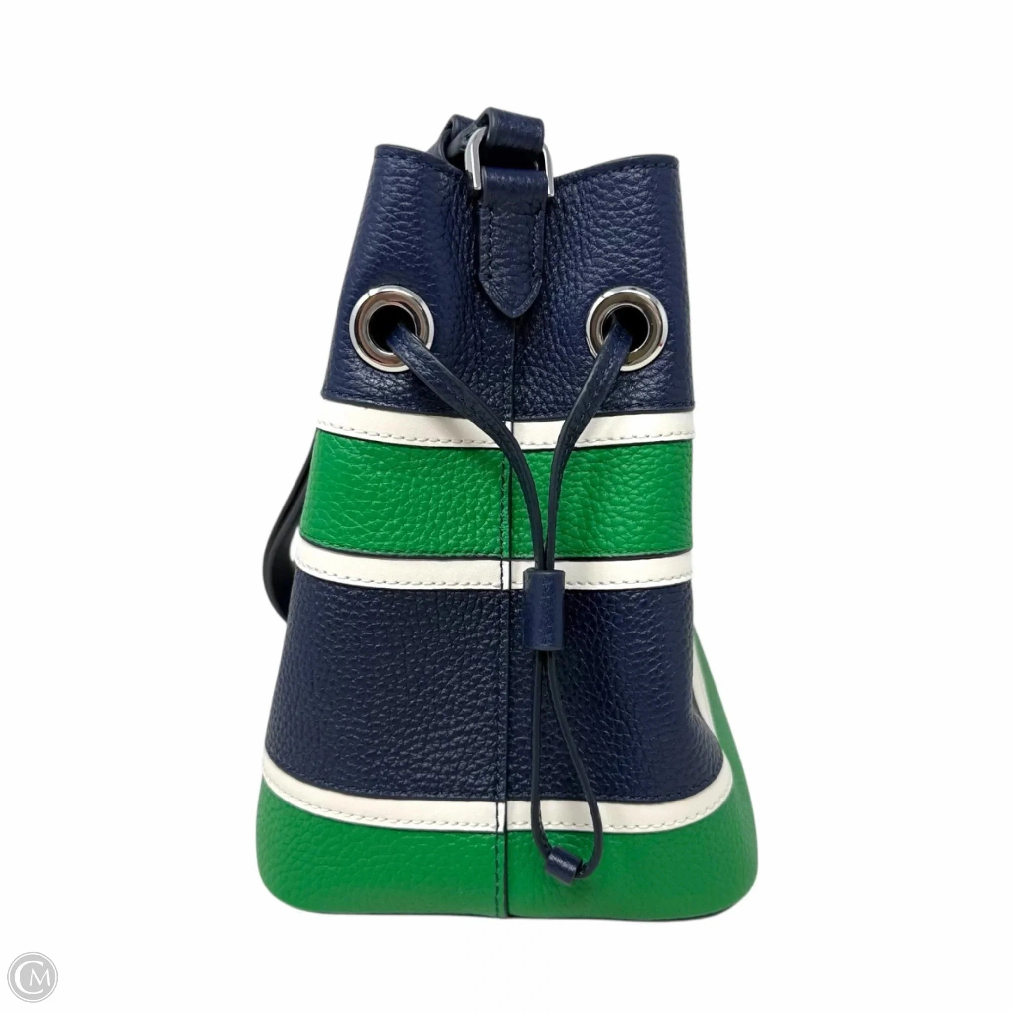 Marti Stripe Applique Small Bucket Bag Designer By Kate Spade In Green Navy Multi, Size: Medium
