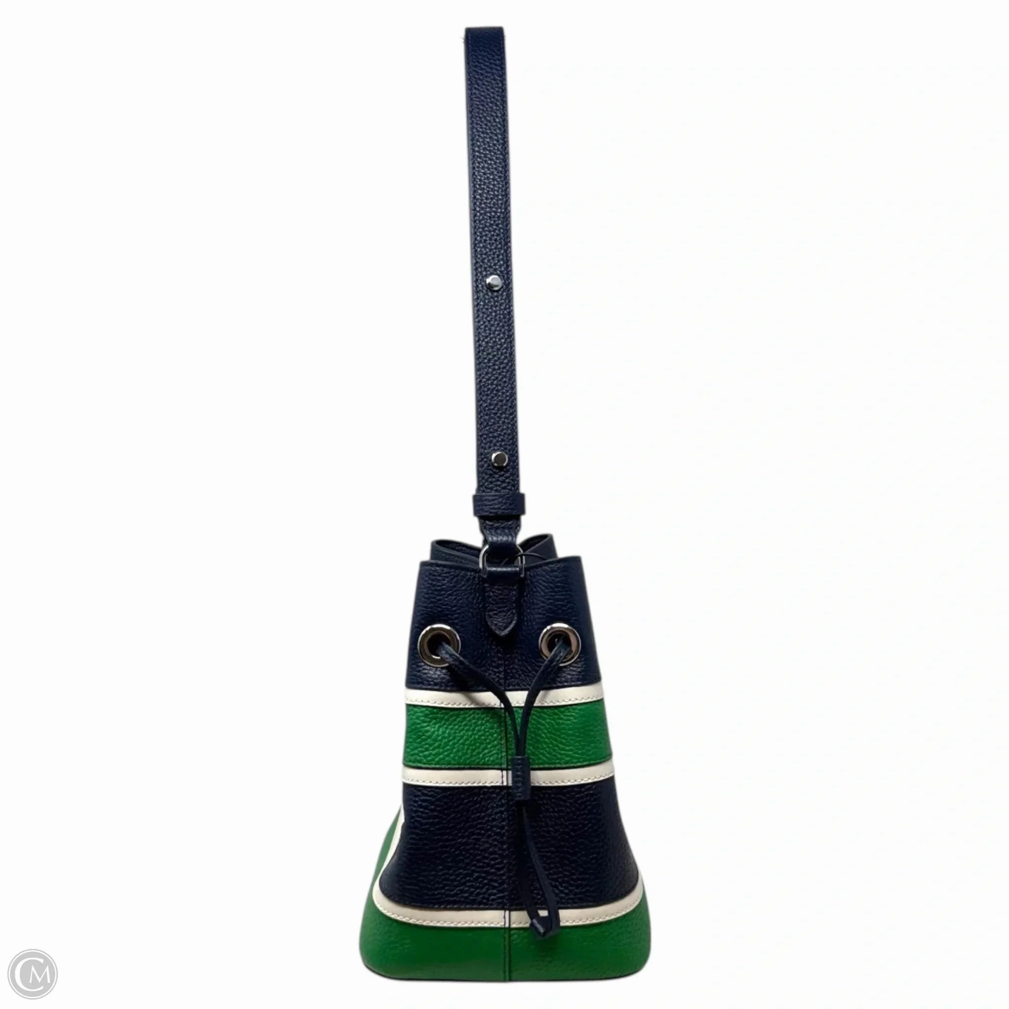 Marti Stripe Applique Small Bucket Bag Designer By Kate Spade In Green Navy Multi, Size: Medium