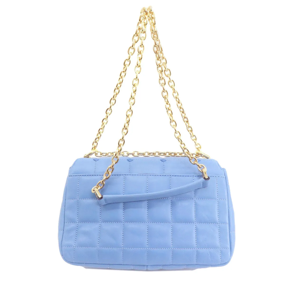 MICHAEL KORS Shoulder Bag leather blue Quilted Studded ChainShoulder Women Used