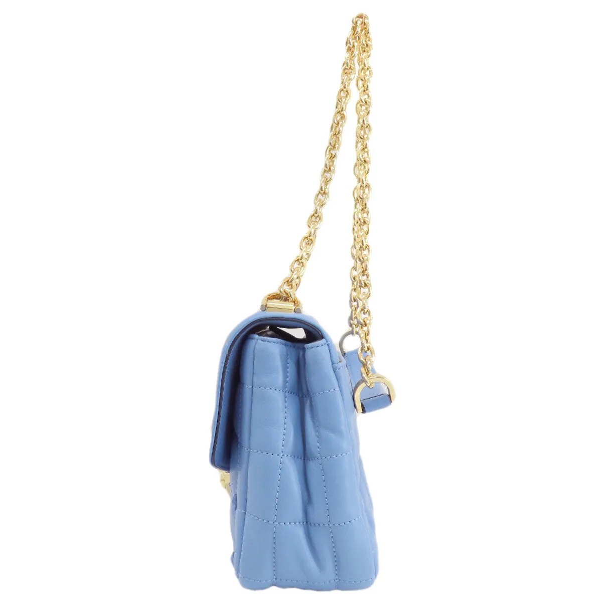 MICHAEL KORS Shoulder Bag leather blue Quilted Studded ChainShoulder Women Used