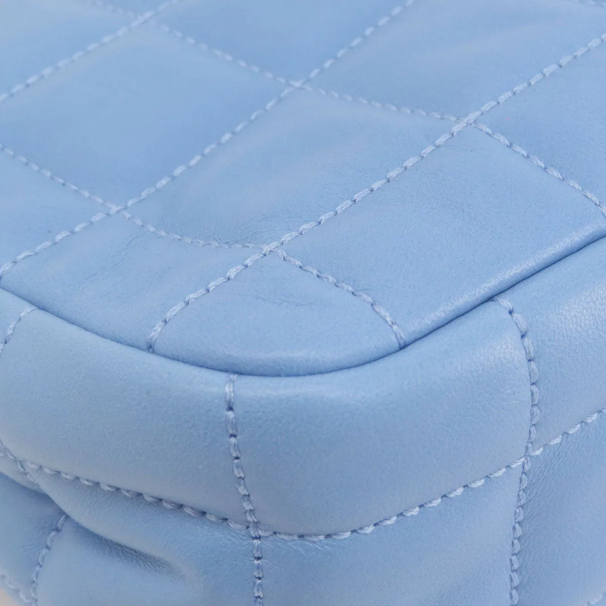 MICHAEL KORS Shoulder Bag leather blue Quilted Studded ChainShoulder Women Used