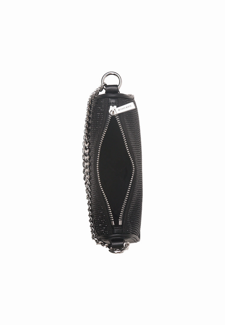 Michael Kors Carmela Small Pouchette Rhinestone Chain Shoulder Bag In Black 35F4S1QC1S