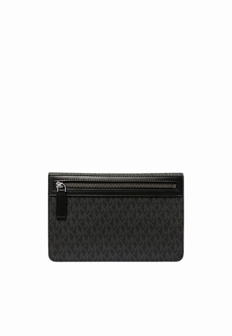 Michael Kors Cooper Large Embellished Signature Logo Passport Wallet In Black 36R5LC0F6B
