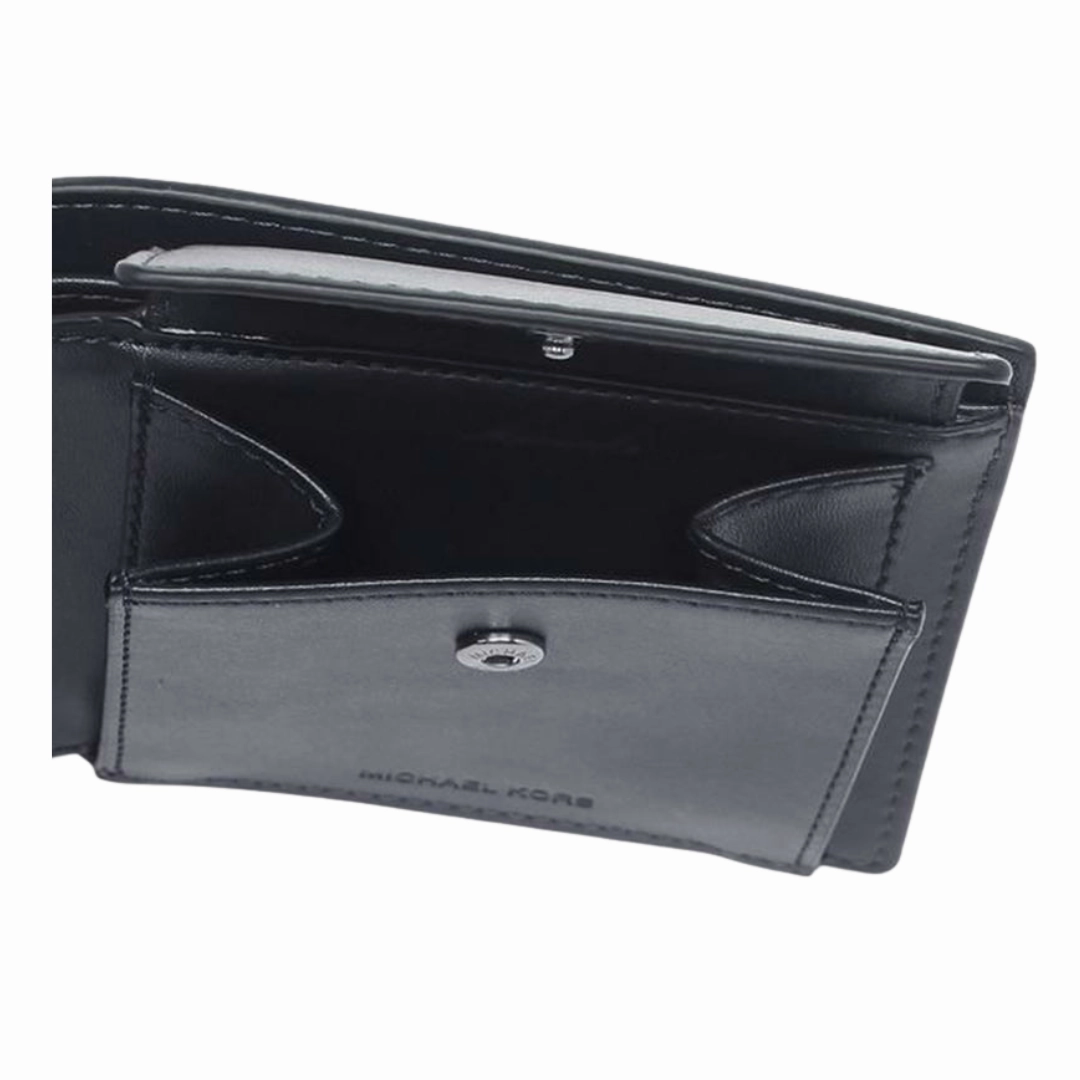 Michael Kors Cooper Logo Billfold Wallet With Coin Pouch Black 36U9LCRF3B