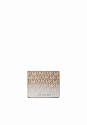 Michael Kors Cooper Signature Logo Shadow Billfold Wallet In Husk 36S5LCOF2O