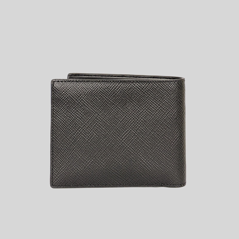 Michael Kors Harrison Leather Billfold Wallet With Passcase Black 36S4LHRF6L
