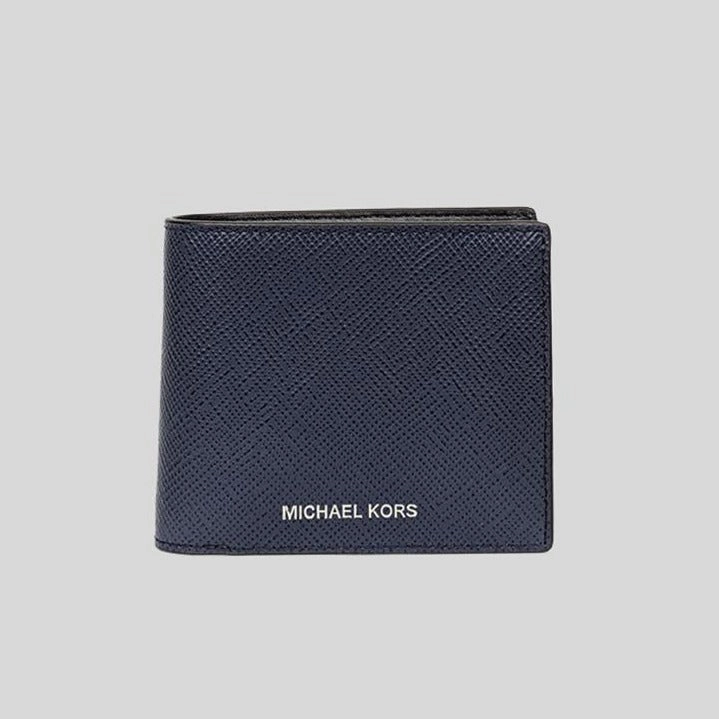 Michael Kors Harrison Leather Billfold Wallet With Passcase Navy 36S4LHRF6L
