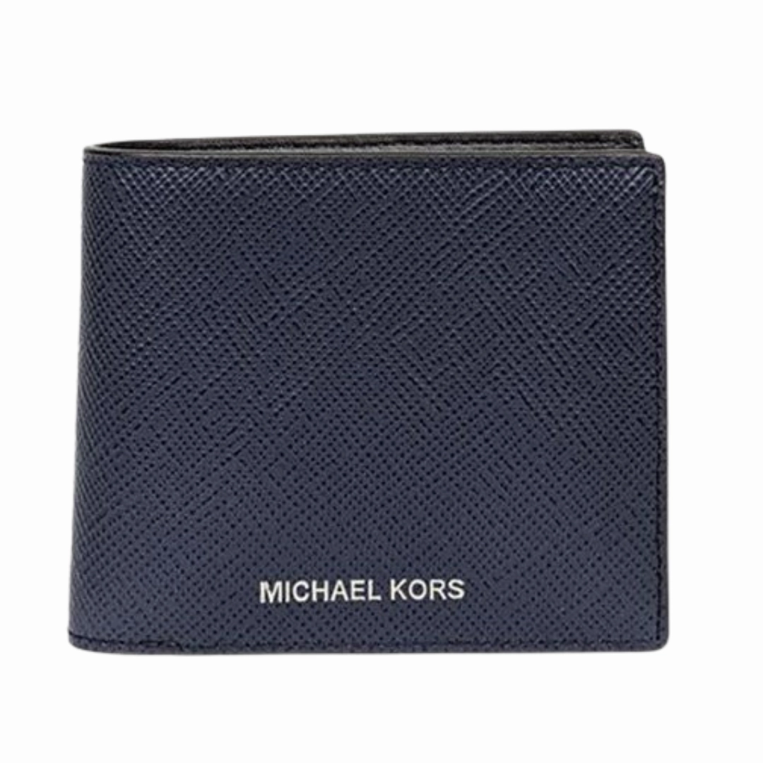Michael Kors Harrison Leather Billfold Wallet With Passcase Navy 36S4LHRF6L