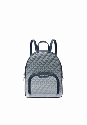 Michael Kors Jaycee Medium Ombre Signature Logo Backpack In Navy Bleu Marine 35R5S8TB8V