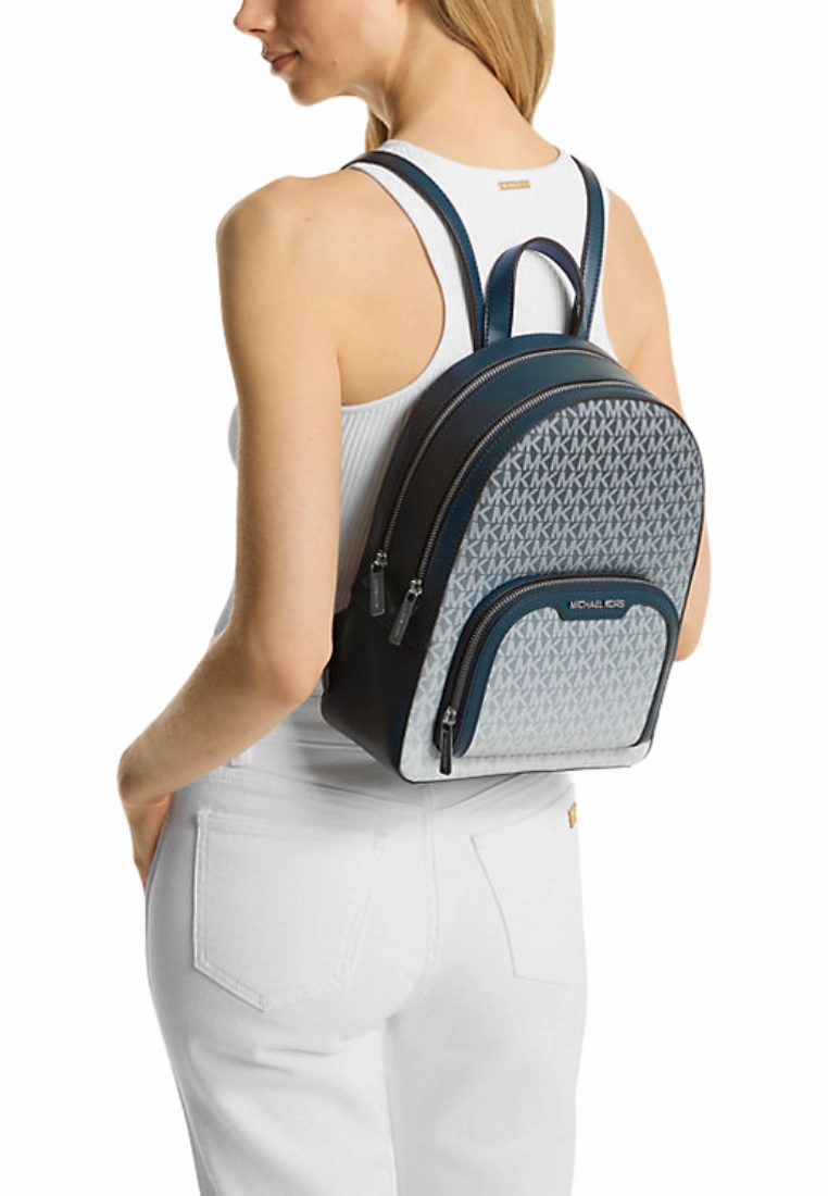 Michael Kors Jaycee Medium Ombre Signature Logo Backpack In Navy Bleu Marine 35R5S8TB8V
