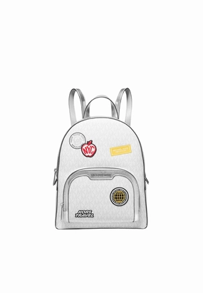 Michael Kors Jaycee Signature Logo Embellished Medium Backpack In Optic White 35R5S8TB2B