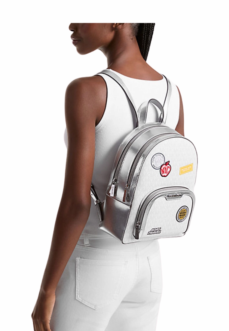 Michael Kors Jaycee Signature Logo Embellished Medium Backpack In Optic White 35R5S8TB2B