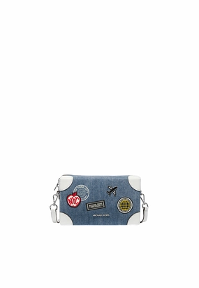 Michael Kors Jeanie Small Embellished Crossbody Bag In Denim 35R5S0JC3C