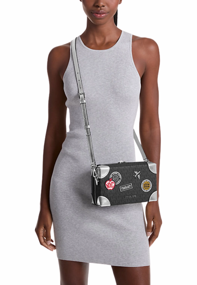 Michael Kors Jeanie Small Embellished Signature Logo Crossbody Bag In Black 35R5S0JC1L