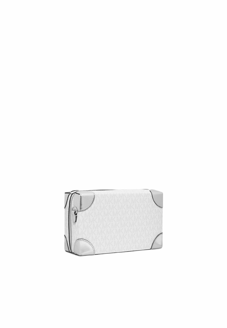 Michael Kors Jeanie Small Embellished Signature Logo Crossbody Bag In Optic White 35R5S0JC1L