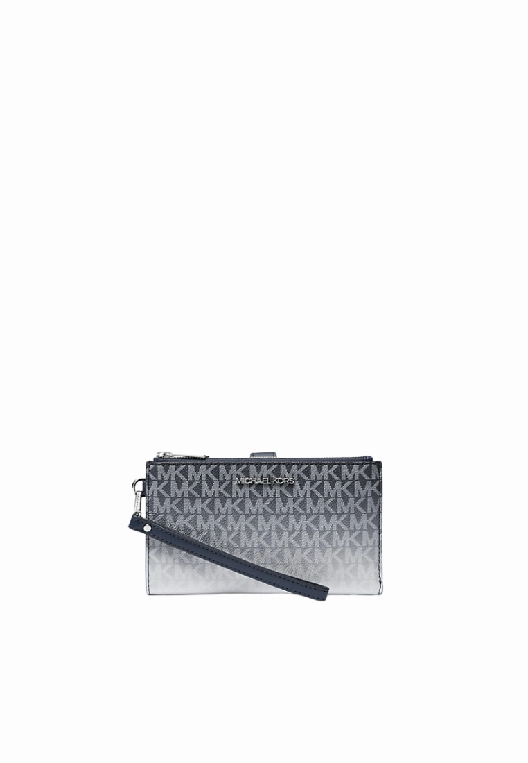 Michael Kors Jet Set Signature Logo Large Ombre Wallet In Navy Bleu Marine 35R5STVW3V