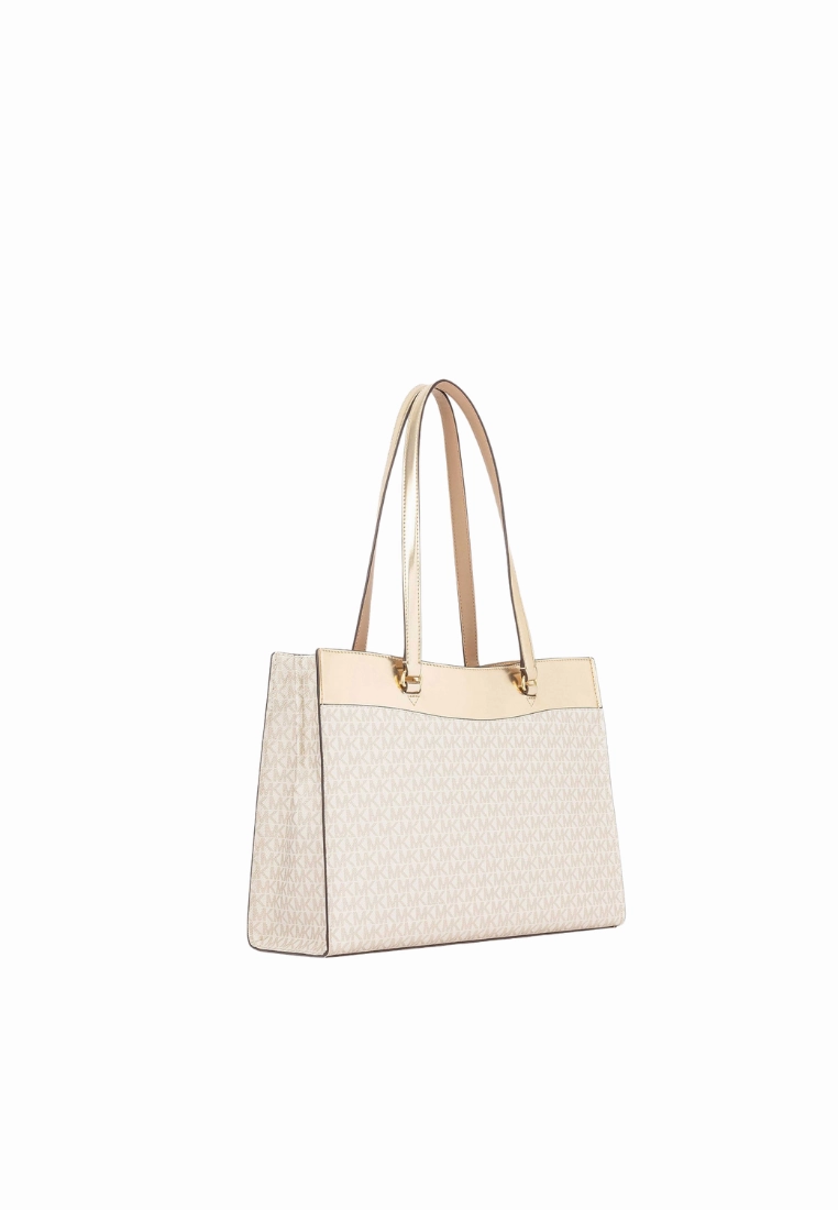 Michael Kors Jet Set Tote Bag Large Logo Functional Pockets In Pale Gold 35F4GTVT3V