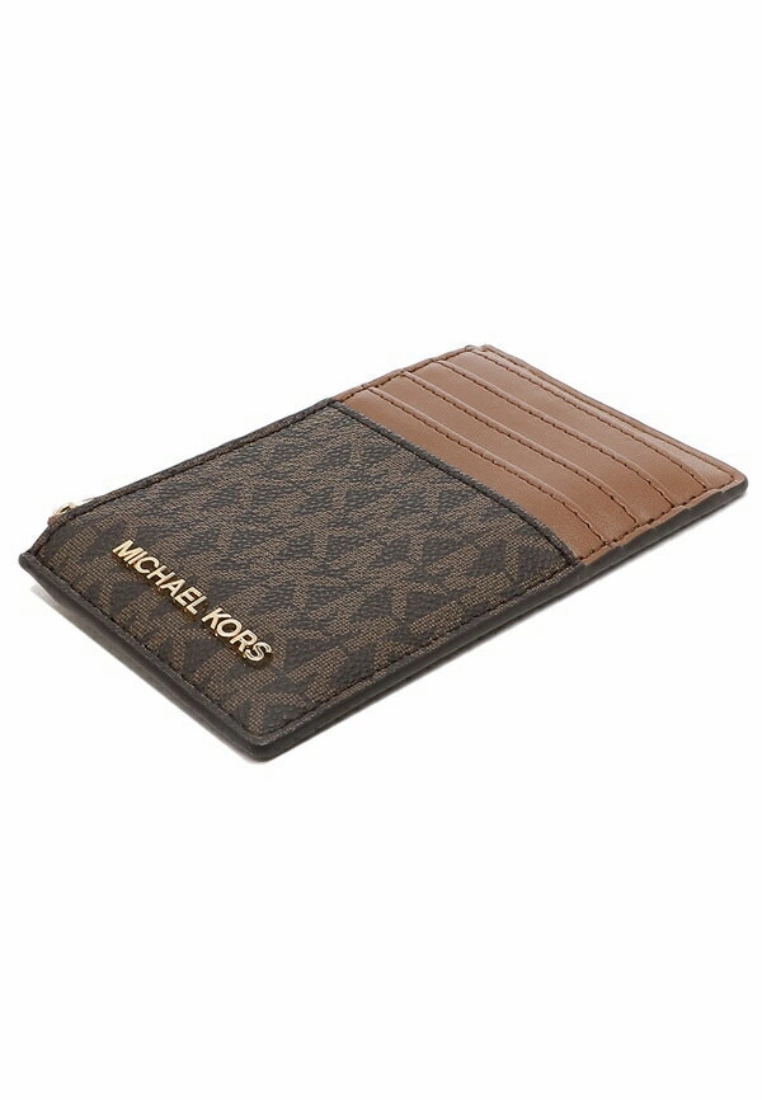 Michael Kors Jet Set Travel Card Case Medium Card Case Signature In Brown 35F2GTVD2B