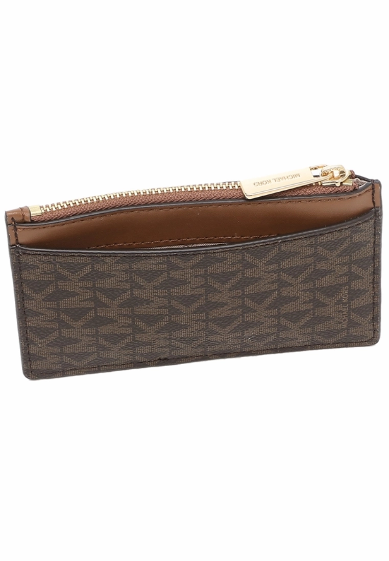 Michael Kors Jet Set Travel Card Case Medium Card Case Signature In Brown 35F2GTVD2B