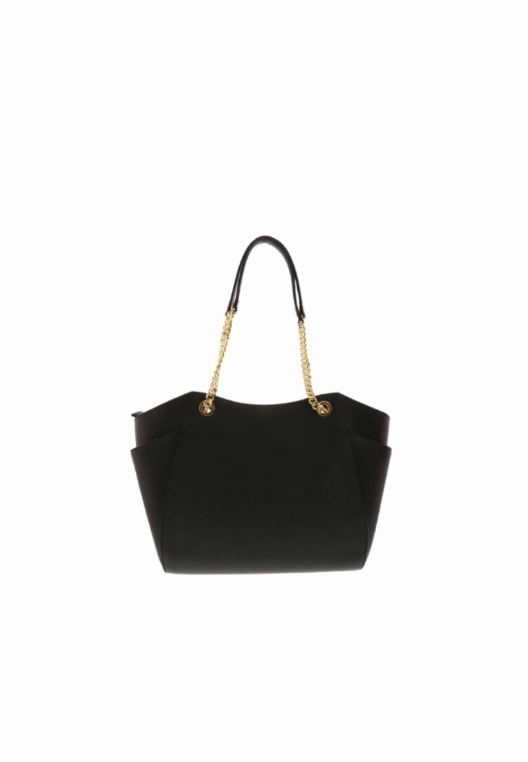 Michael Kors Jet Set Travel Large Chain Shoulder Tote 35T5GTVT3L In Black