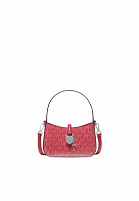 Michael Kors Lyra Extra-Small Signature Logo Crossbody Bag In Bright Red 35R5S1YC0B