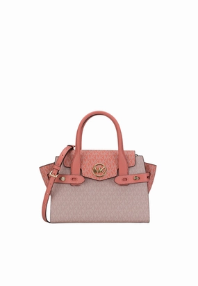Michael Kors Medium Signature Carmen 35S2GNMS8V Satchel Bag In Sherbert Multi