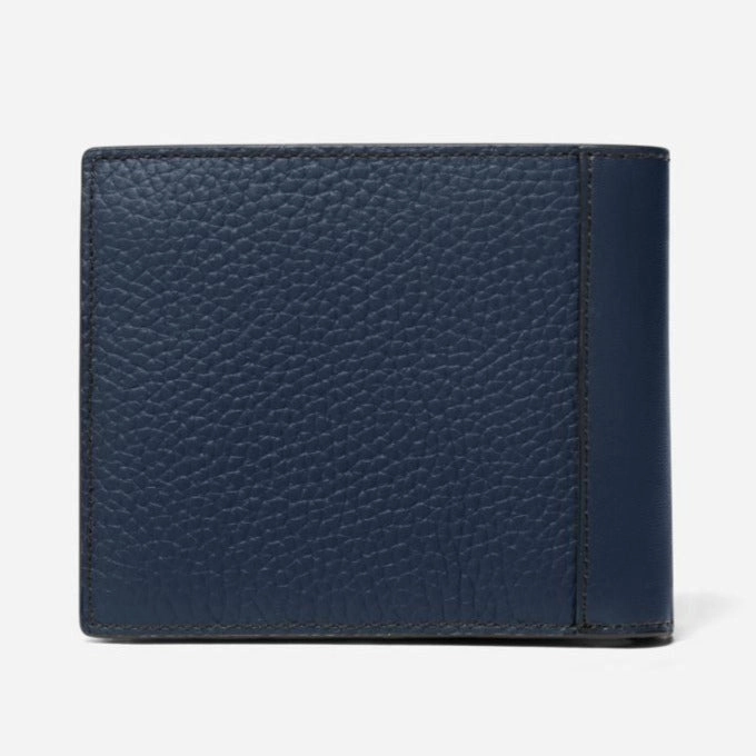 Michael Kors Mens Cooper Leather Billfold Wallet Navy with Coin Pouch 36S3LCOF3L