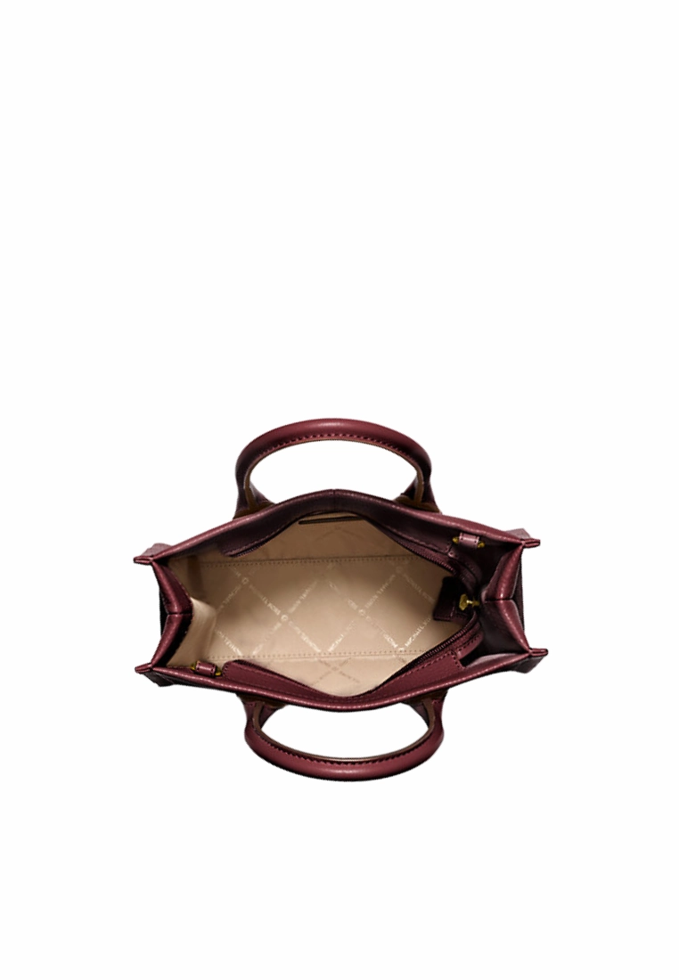 Michael Kors Mirella Small Pebbled Leather Top Handle In Oxblood 35F4G7ZC5L