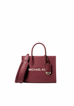 Michael Kors Mirella Small Pebbled Leather Top Handle In Oxblood 35F4G7ZC5L