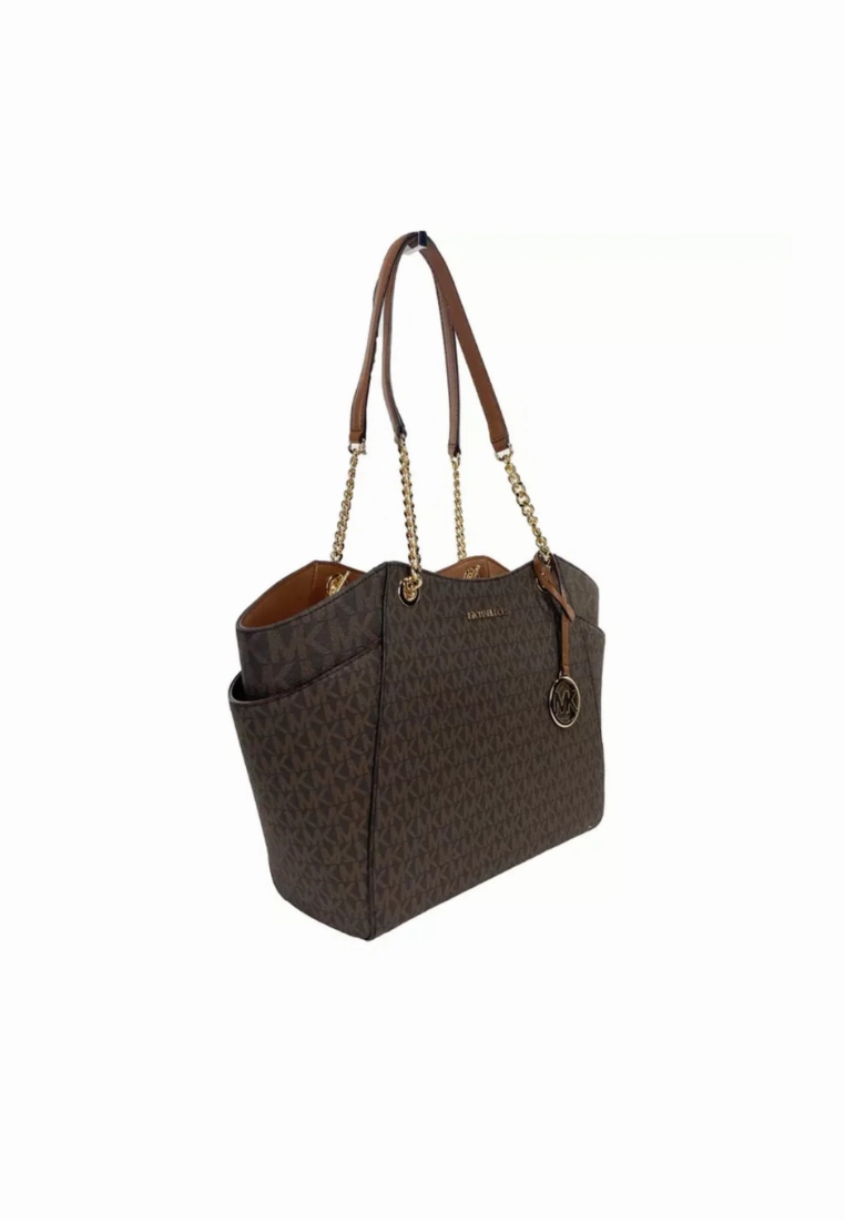 Michael Kors Pratt Large Chain Handbag Tote Bag In Brown 35S4GTVT3B