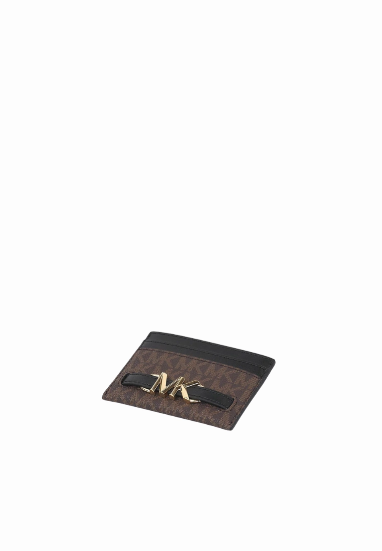 Michael Kors Reed Card Case Logo In Brown Black 35S3G6RD3B