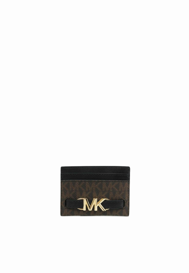 Michael Kors Reed Card Case Logo In Brown Black 35S3G6RD3B