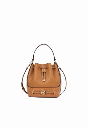 Michael Kors Reed Medium Leather Belted Bucket Bag In Deer 35F4G6RM2A