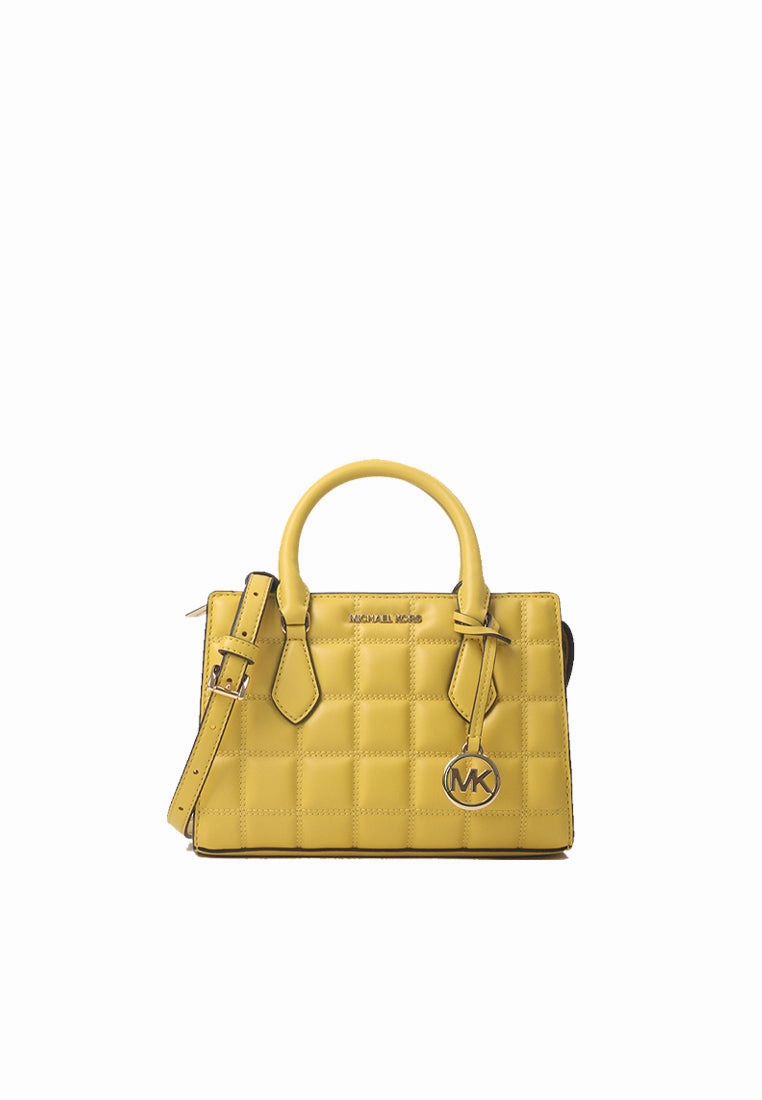 Michael Kors Sheila Quilted Leather Satchel Bag In Daisy Yellow 35R5G6HS5V