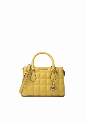Michael Kors Sheila Quilted Leather Satchel Bag In Daisy Yellow 35R5G6HS5V