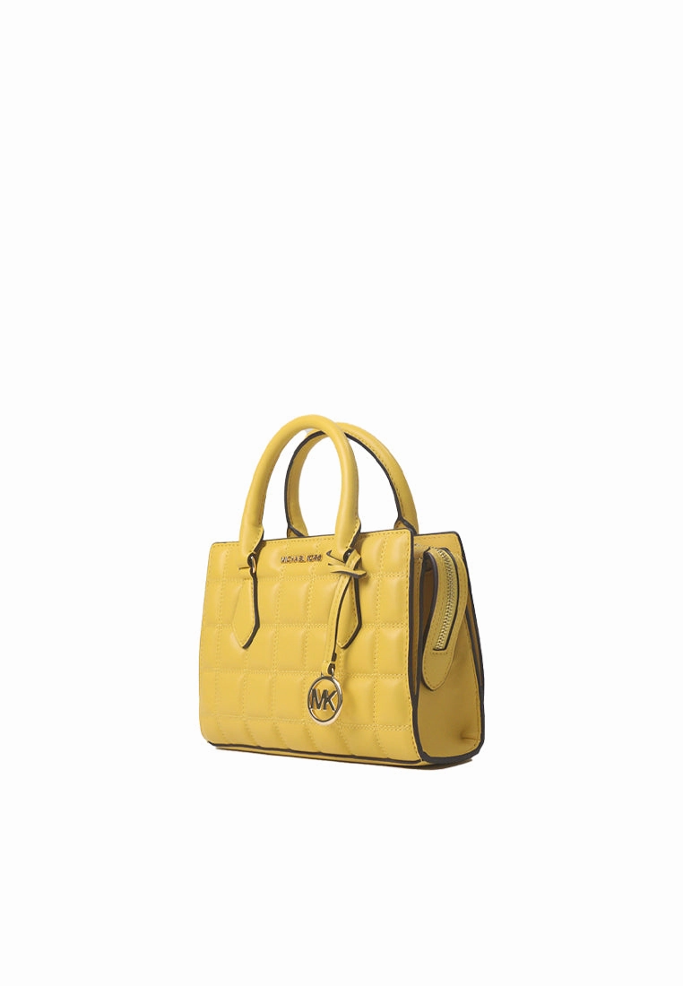 Michael Kors Sheila Quilted Leather Satchel Bag In Daisy Yellow 35R5G6HS5V
