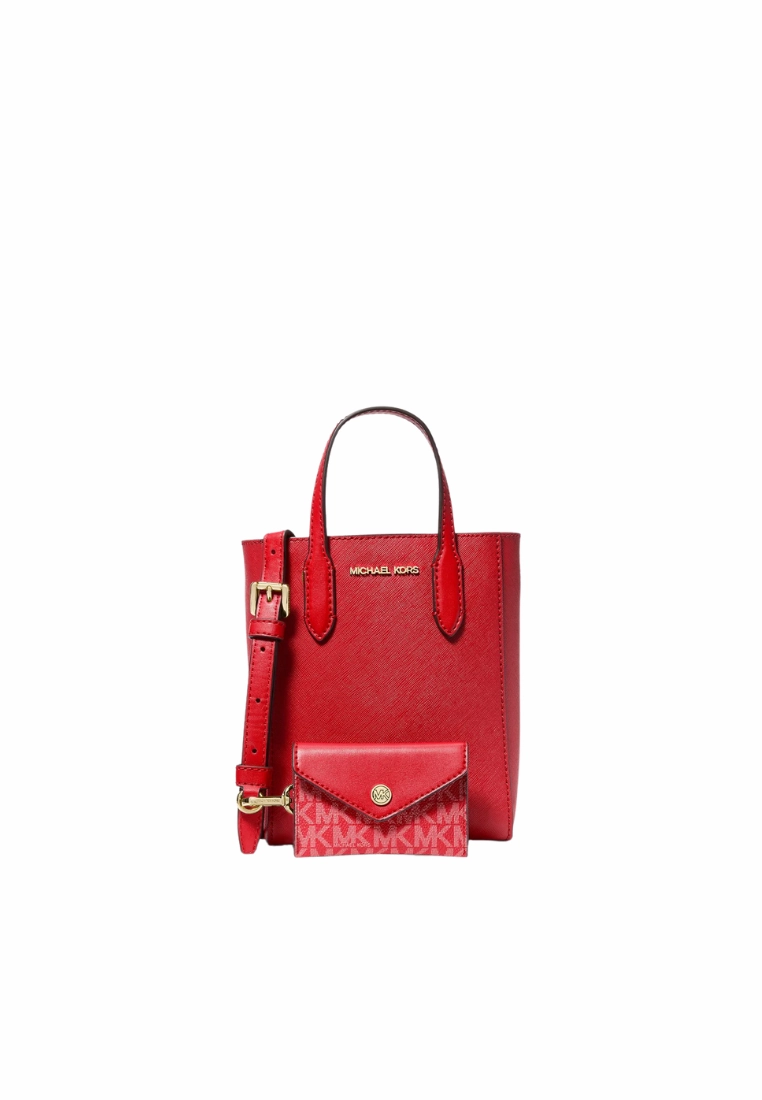 Michael Kors Vincent Extra Small Logo Crossbody Bag With Card Holder In Bright Red 35F4G2VC0T