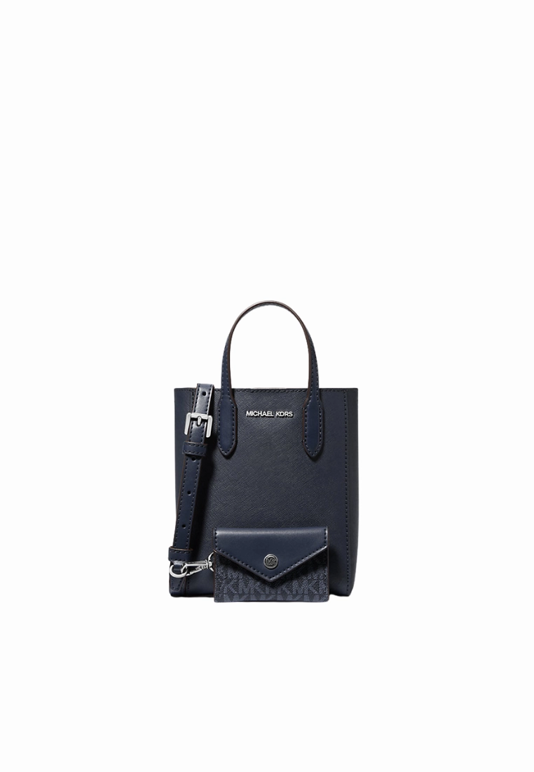 Michael Kors Vincent Extra Small Logo Crossbody Bag With Card Holder In Navy Bleu Marine 35F4S2VC0T