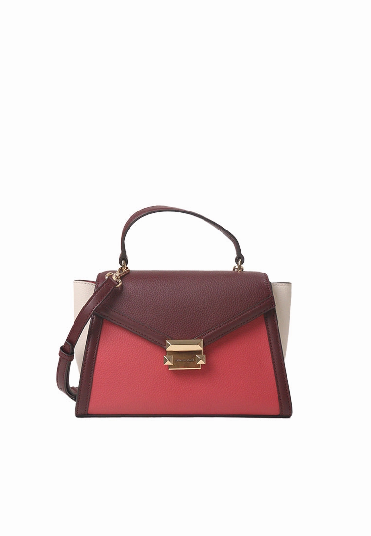 Michael Kors Whitney Medium Flap Top Handle Satchel Bag In Light Berry Multi 35F4GWHS2T