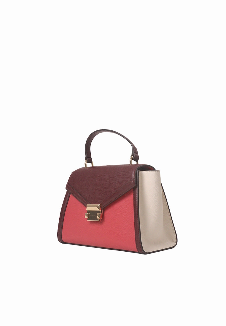 Michael Kors Whitney Medium Flap Top Handle Satchel Bag In Light Berry Multi 35F4GWHS2T