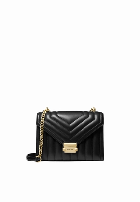Michael Kors Whitney Medium Quilted Leather Convertible Shoulder Bag In Black 35R4GWHL6U