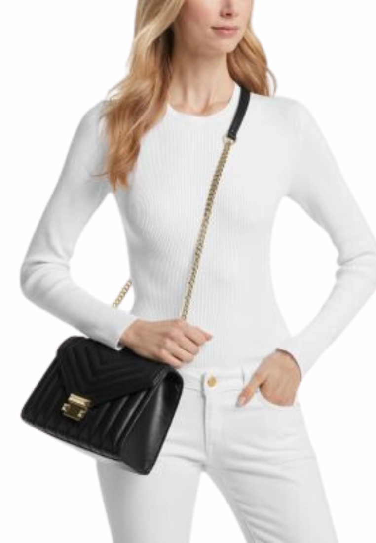 Michael Kors Whitney Medium Quilted Leather Convertible Shoulder Bag In Black 35R4GWHL6U