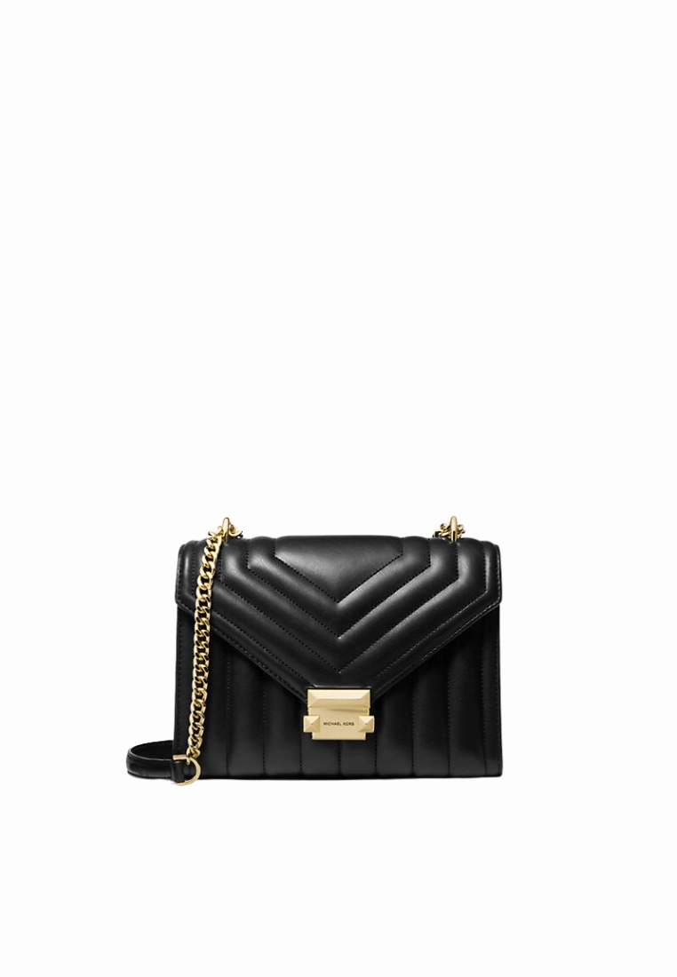 Michael Kors Whitney Medium Quilted Leather Convertible Shoulder Bag In Black 35R4GWHL6U