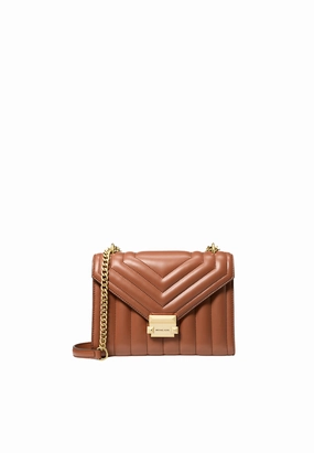 Michael Kors Whitney Medium Shoulder Bag Quilted Leather In Luggage 35R4Gwhl6U