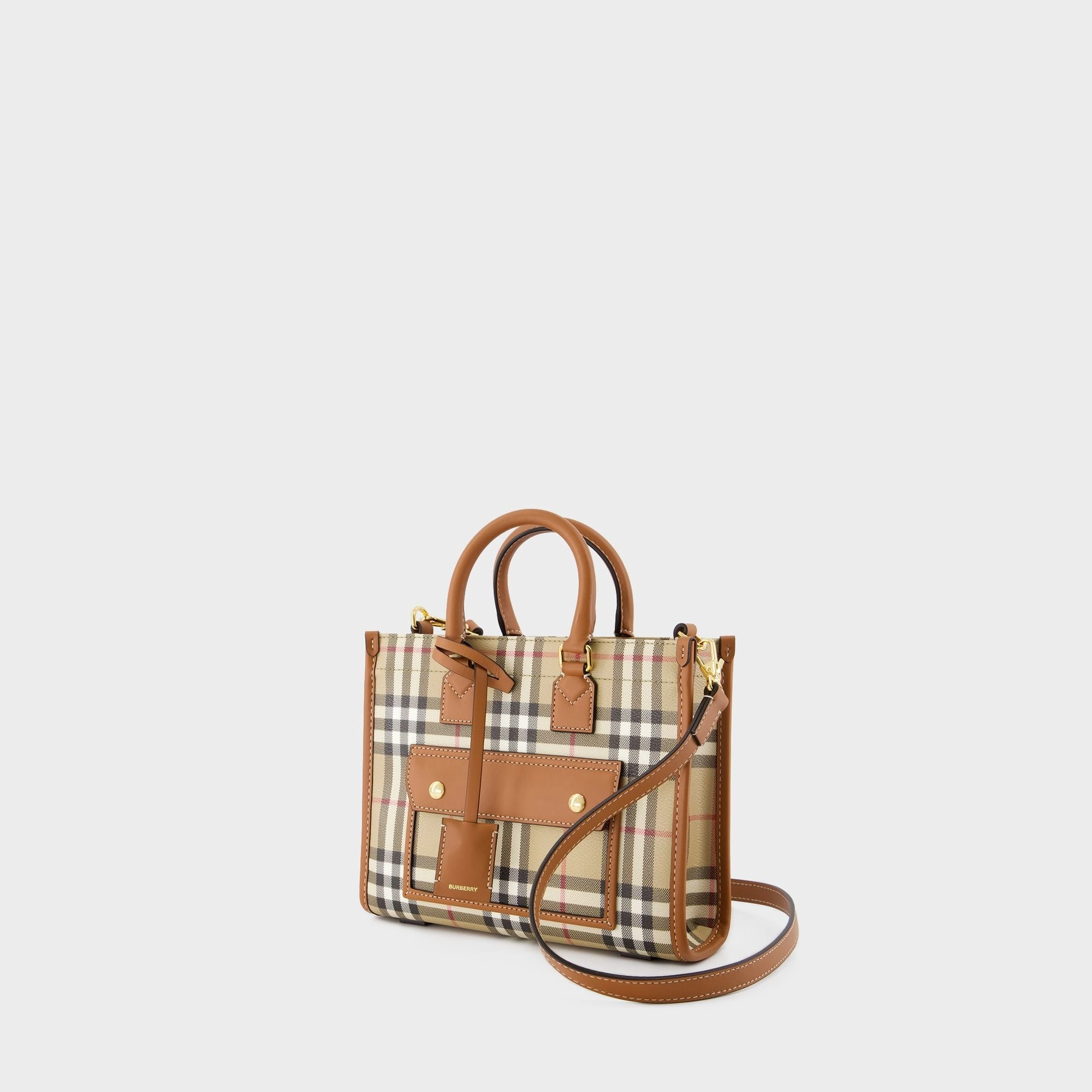 Mini Freya Shopper Bag - Burberry - Synthetic Leather - Brown