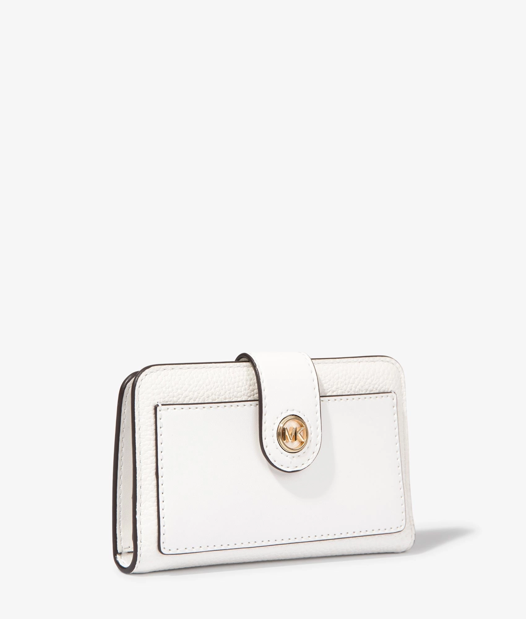 MK charm bifold wallet in optic white