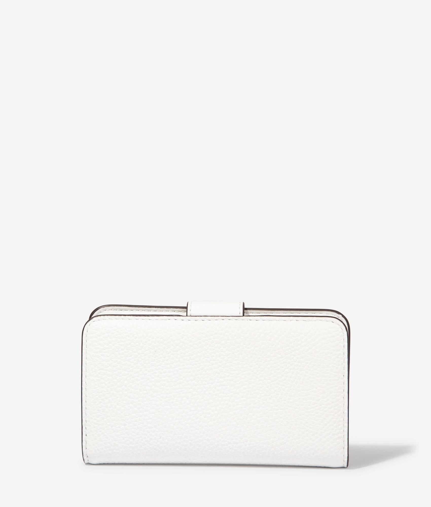 MK charm bifold wallet in optic white