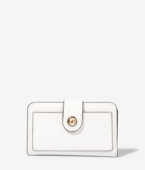 MK charm bifold wallet in optic white