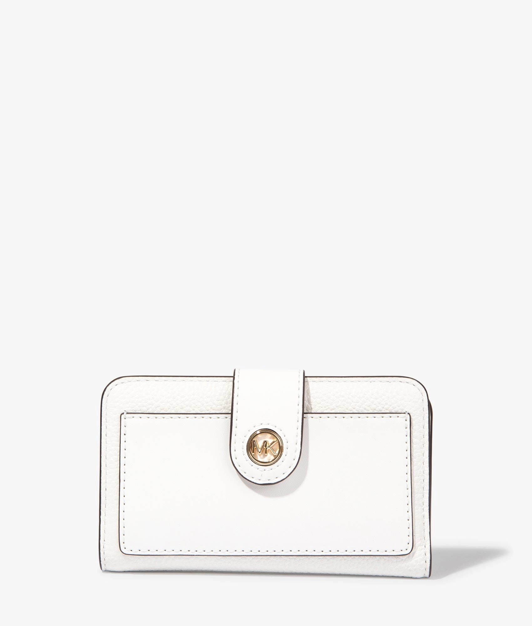 MK charm bifold wallet in optic white