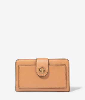 MK charm bifold wallet in pale peanut